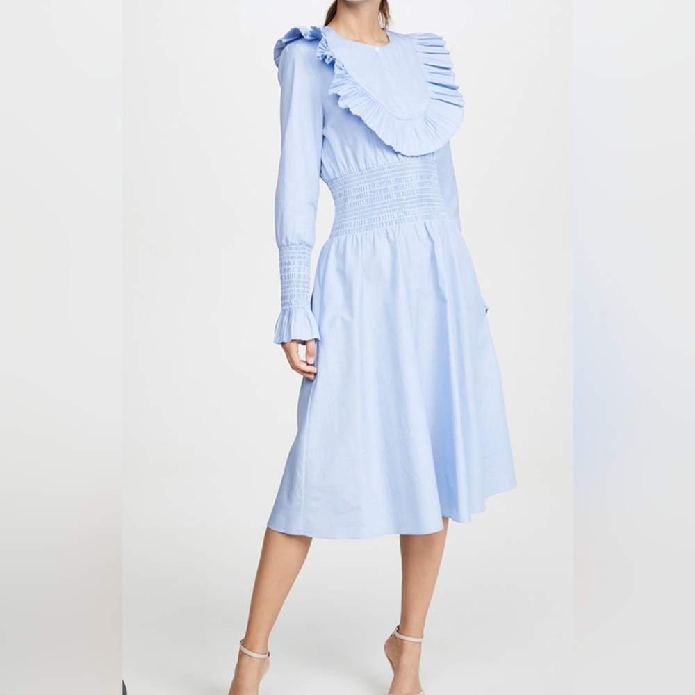 Blue Ruffled Women's Dress